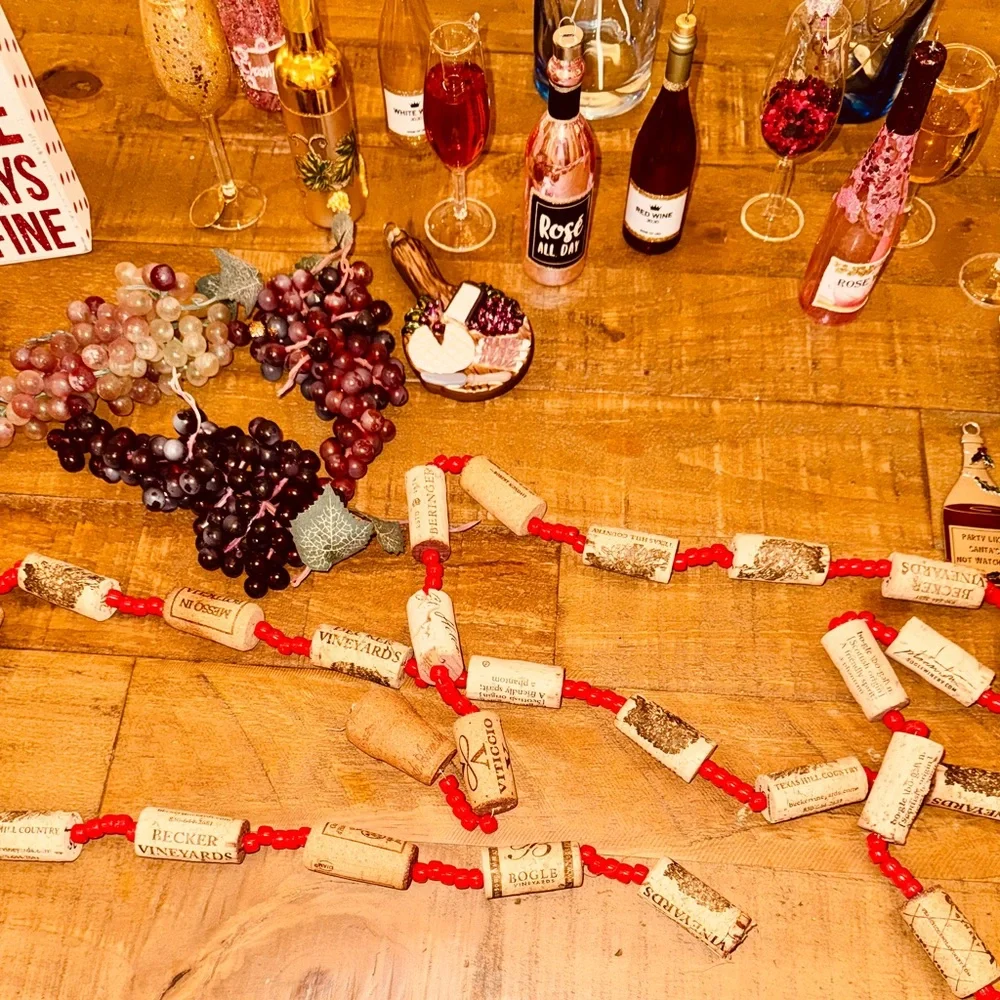 Festive Wine themed tree decorations over 100 pieces! Such a fun addition!